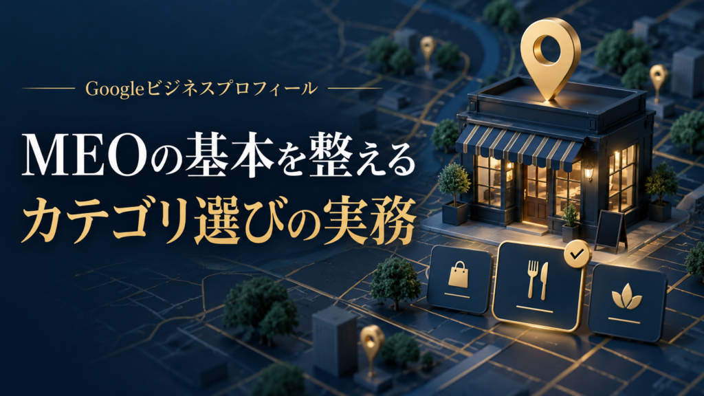 Googleビジネスプロフィールのカテゴリを店舗の主な事業に合わせて選ぶイメージ