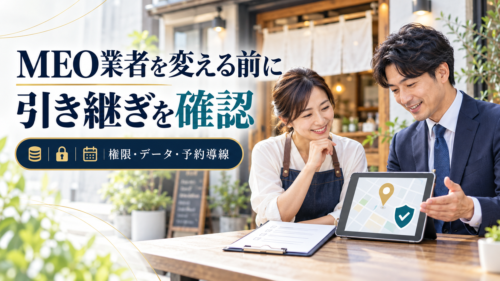 店舗情報を次の担当者へ引き継ぐイメージ